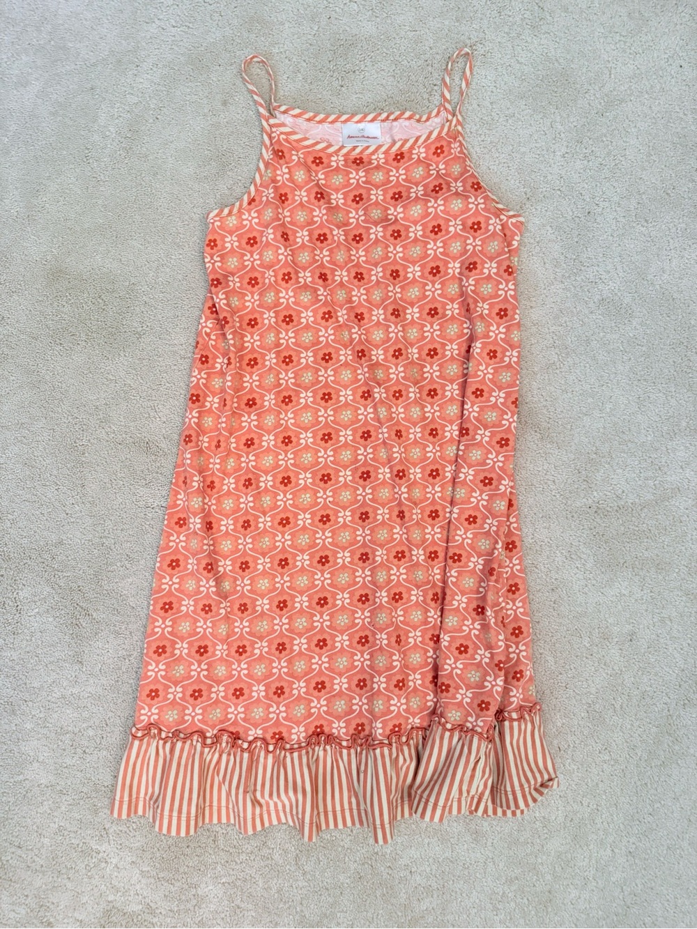 Hanna Andersson Tangerine Floral Sundress with Ruffle Hem
